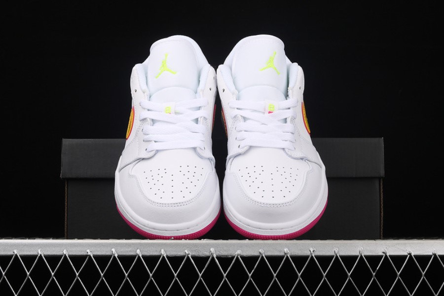 エア ジョーダン 1 LOW GS ホワイト ピンク イエロー シューズ 日本