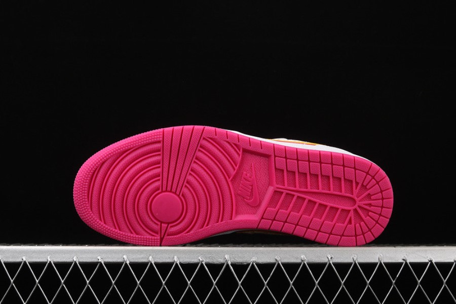 エア ジョーダン 1 LOW GS ホワイト ピンク イエロー シューズ 日本