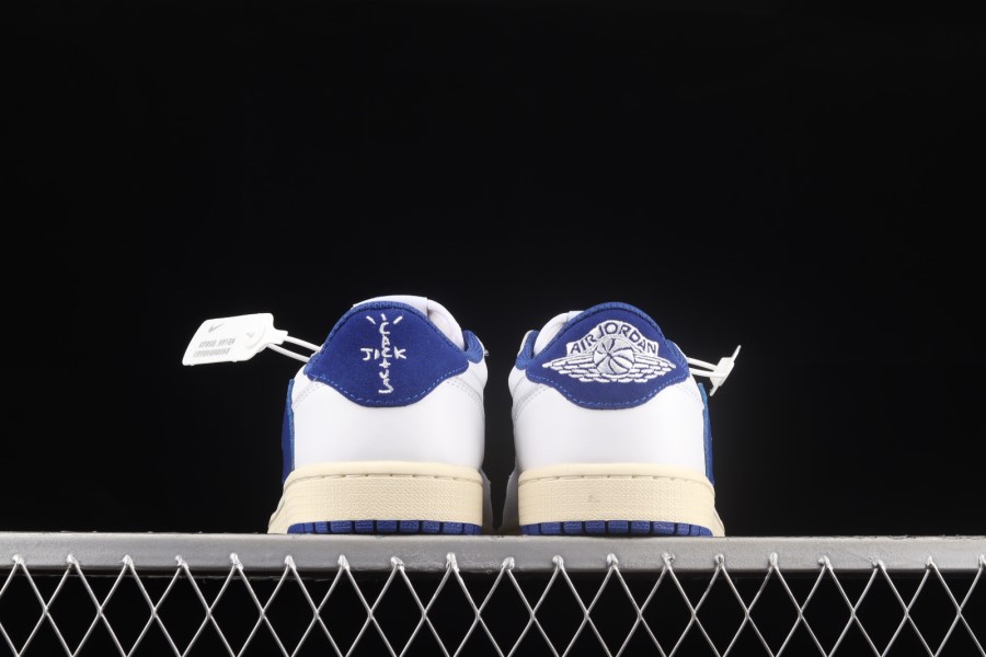 フラグメント デザイン X トラビス スコット X エア ジョーダン 1 レトロ ロー ホワイト ロイヤル ブルー ジャパン