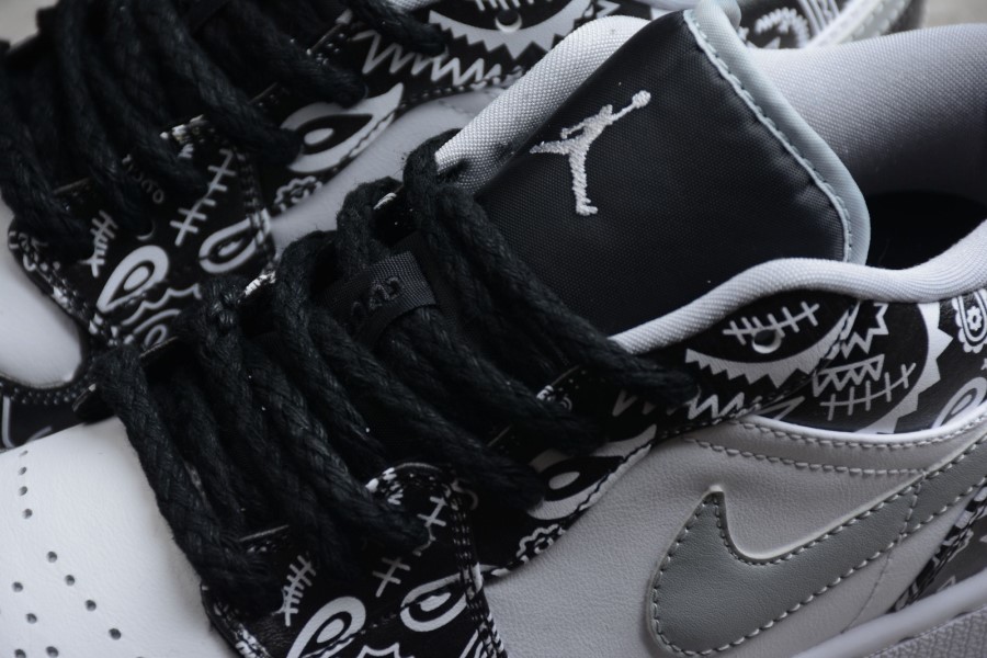 ナイキ エア ジョーダン 1 ロー ブラック ホワイト グレー ペイズリー ジャパン