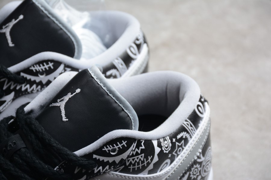 ナイキ エア ジョーダン 1 ロー ブラック ホワイト グレー ペイズリー ジャパン