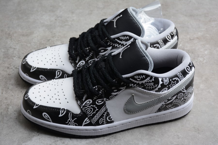 ナイキ エア ジョーダン 1 ロー ブラック ホワイト グレー ペイズリー ジャパン