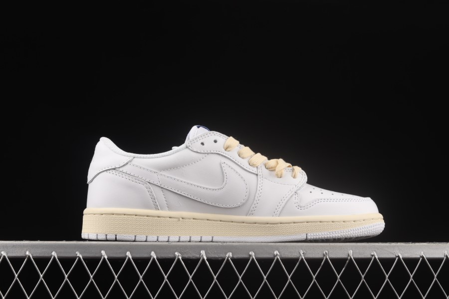 トラビ スコット X フラグメント X エア ジョーダン 1 LOW OG SP ホワイト ブルー イエロー ジャパン