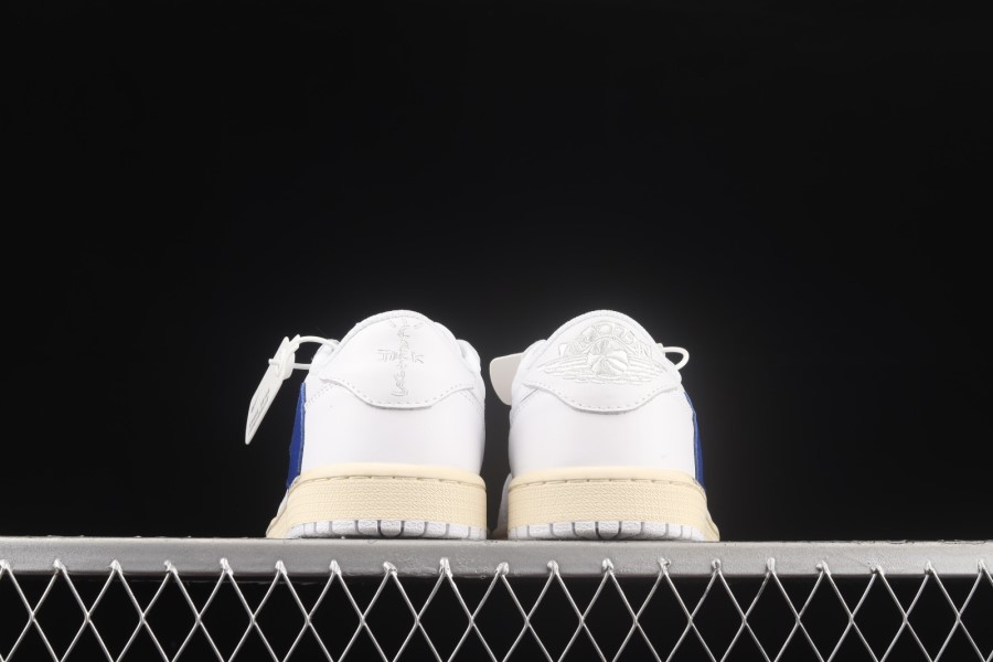 トラビ スコット X フラグメント X エア ジョーダン 1 LOW OG SP ホワイト ブルー イエロー ジャパン