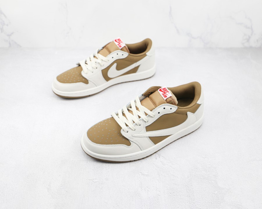 トラビス スコット X エア ジョーダン 1 ロー ブラウン ホワイト シューズ ジャパン