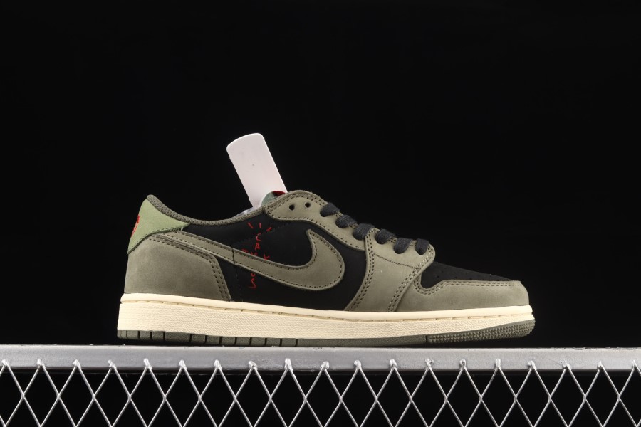 トラビス スコット X エア ジョーダン 1 ロー ダーク グリーン ユニバーシティ レッド ブラック ジャパン