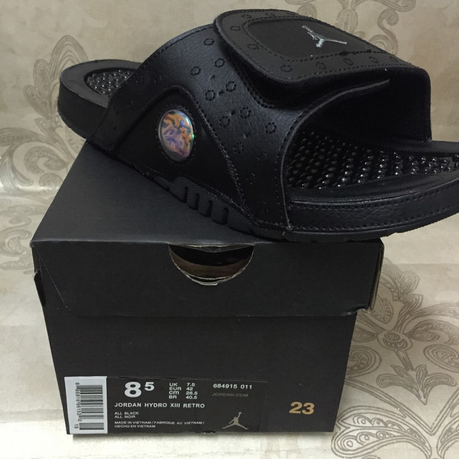 ナイキ エア ジョーダン ハイドロ Xiii 13 レトロ ブラック アンスラサイト メンズ スポーツ スリッパ ジャパン